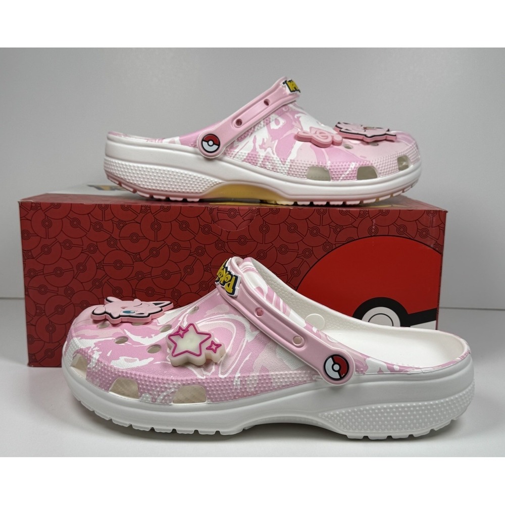 Crocs Classic Clogs Pokemon Jigglypuff Size Men 10/Women 12 Pink/White